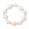 Synthetic Turquoise Beaded Stretch Bracelets for Men Women BJEW-JB11761-01-2