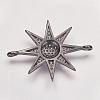 Brass Micro Pave Cubic Zirconia Links LS-ZIRC-P049-17B-2