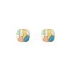 Square Alloy Enamel Stud Earrings FS-WGE8221-01-5