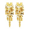 Glitter Brass Tassel Glossy Flakes Stud Earrings EJEW-Q391-18G-2