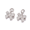 Brass Micro Pave Cubic Zirconia European Dangle Charms ZIRC-E163-15P-2