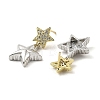 Rack Plating Brass Micro Pave Cubic Zirconia Star Dangle Stud Earrings EJEW-H117-06GP-2