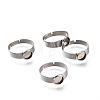 Adjustable 304 Stainless Steel Finger Rings Components X-STAS-F149-18P-F-1