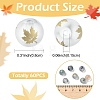 60Pcs 6 Colors Autumn Theme Electroplate Transparent Glass Beads EGLA-YW0005-68-3