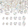 Cheriswelry 90Pcs 6 Style UV Plating Transparent Rainbow Iridescent Acrylic Beads OACR-CW0001-04-9