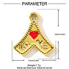 Heart with Word LOVE Charms 304 Stainless Steel Enamel Pendants STAS-OY004-14G-2