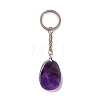 Natural Amethyst Teardrop with Spiral Pendant Keychain KEYC-A031-02P-04-3