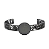 304 Stainless Steel Blank Cuff Bangle Bases with Flat Round Tray SA-CBA82C8-04B-EB-2