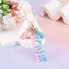 Alloy & Resin Tassel Keychains AJEW-TADJ0001-18B-4