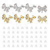 Rack Plating Brass & Cubic Zirconia Stud Earring Findings KK-DC0004-24-1