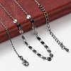 Brass Cable & Flat Sequin Chains Necklaces for Women NJEW-D302-40B-1