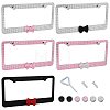 5 Sets 5 Colors Stainless Steel & Arcylic Rhinestone Frames for Licence Plate DIY-WA0001-32B-1