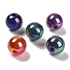 UV Plating Opaque Rainbow Iridescent Acrylic Beads SACR-R001-15A-1