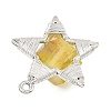 Electroplated Natural Quartz Faceted Copper Wire Wrapped Pendants PALLOY-TA00443-04-2