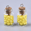 Glass Wishing Bottle Pendant Decorations GLAA-N037-01I-2