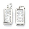 Brass Micro Pave Clear Cubic Zirconia Charms ZIRC-M113-04P-2