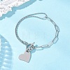 Heart 304 Stainless Steel Charm Bracelets BJEW-JB13110-4