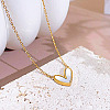 Heart Stainless Steel & Natural Shell Pendant Necklaces & Stud Earrings Sets FS-WG4CC15-02-2