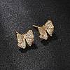 Brass Micro Pave Cubic Zirconia Stud Earrings EJEW-F418-07G-4