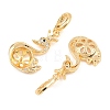Brass Micro Pave Cubic Clear Zirconia Peg Bails Pendants KK-H538-18G-2