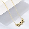 Brass Glass Triple Star Pendant Necklaces KK-CBAB173-03G-02-3