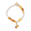 Natural Amber Charm Bracelets for Women BJEW-JB13650-2