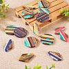  16Pcs 8 Style Transparent Resin & Walnut Wood Pendants RESI-TA0002-06-5