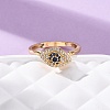 Brass Micro Pave Cubic Zirconia Rotating Cuff Rings RJEW-S636-02G-1