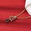 Christmas Tree Brass Micro Pave Cubic Zirconia Pendants Necklaces NJEW-L468-01G-B02-3