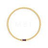 Birthstone 304 Stainless Steel Pave Cubic Zirconia Link Bracelets FS-WG4804B-07-1