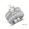 2Pcs Alloy with Crystal Rhinestone Finger Rings for Couple FS-WG6A3A8-05-4