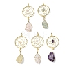 Raw Rough Natural Mixed Gemstone Coppwer Wire Wrapped Big Pendants G-G314-02G-1
