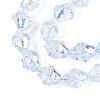 Electroplate Transparent Glass Beads Strands EGLA-N020-03G-3