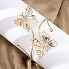 Butterfly Alloy Arm Cuff Bangles for Girl Women AJEW-A063-01H-G-1