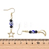 Handmade Evil Eye Lampwork and Natural Lava Rock Dangle Earrings EJEW-JE07451-01-5