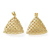 Brass Micro Pave Clear Cubic Zirconia Pendants KK-D221-19G-03-1