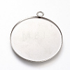 Tarnish Resistant 201 Stainless Steel Pendant Cabochon Settings X-STAS-T004-014-1