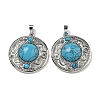 Synthetic Blue Turquoise Pendants G-Q158-03S-1