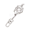 Star 304 Stainless Steel Macrame Chain Pouch Empty Stone Holder Pendant Decoration HJEW-JM02087-3