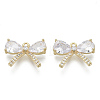 Brass Micro Pave Clear Cubic Zirconia Charms KK-S348-555-NF-1