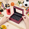 4-Slot Wooden Championship Ring Organizer Boxes with Acrylic Visible Window Lid and PU Leather Inside CON-WH0110-327B-3