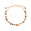 Bohemian Adjustable Porcelain Chip Beads Cotton Cord Braided Necklaces for Women WG0ECFE-01-3