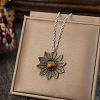 Alloy with Tiger Eye Flower Pendant Necklaces for Women FS-WGB1948-01-2
