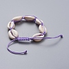 Natural Cowrie Shell Braided Beads Bracelets BJEW-JB05057-3