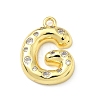 Brass Micro Pave Clear Cubic Zirconia Pendants KK-I476-02G-G-1