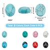   48pcs 8 colors Dyed Synthetic Turquoise Cabochons G-PH0036-03-2