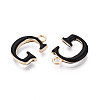 Rack Plating Alloy Enamel Pendants ENAM-T024-53G-G-2