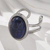 Oval Natural Gemstone Finger Rings RJEW-M062-02P-18-8