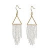 3 Pairs 3 Colors Glass Beaded Dangle Earrings EJEW-MZ00749-5