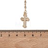 Alloy Cross & Oval Virgin Mary Rosary Bead Necklaces for Women WGC59F8-01-4